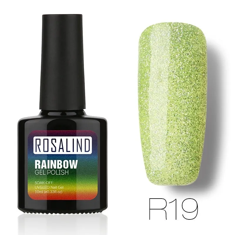 ROSALIND phototherapy gel nail polish RBR series 7.5ml bottle with colour swatches