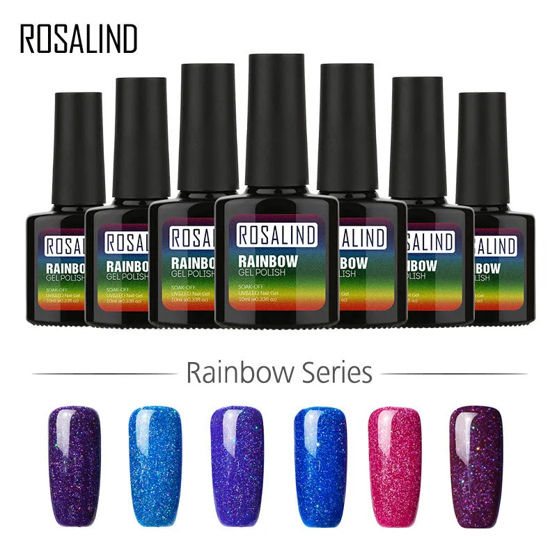 ROSALIND phototherapy gel nail polish RBR series 7.5ml bottle with colour swatches