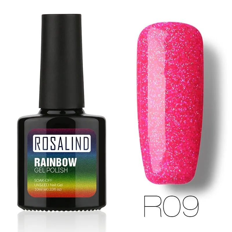 ROSALIND phototherapy gel nail polish RBR series 7.5ml bottle with colour swatches