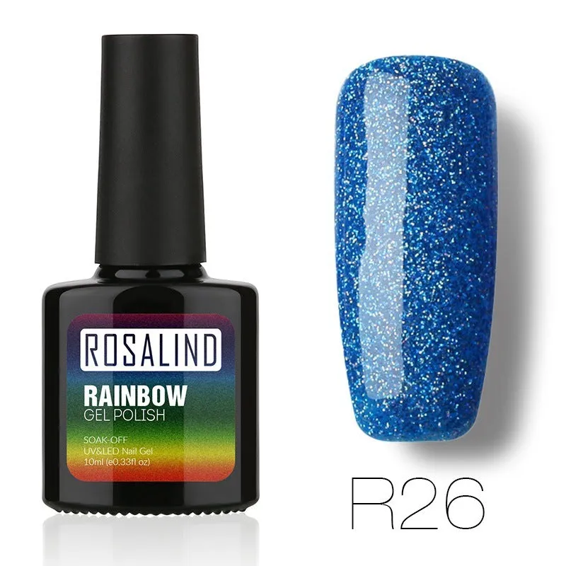 ROSALIND phototherapy gel nail polish RBR series 7.5ml bottle with colour swatches