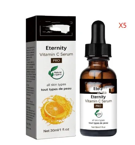 Bottle of Vitamin C serum facial essence 30ml for fading wrinkles and firming skin