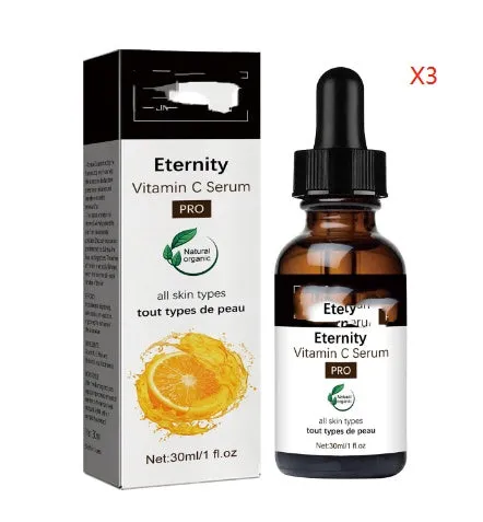 Bottle of Vitamin C serum facial essence 30ml for fading wrinkles and firming skin