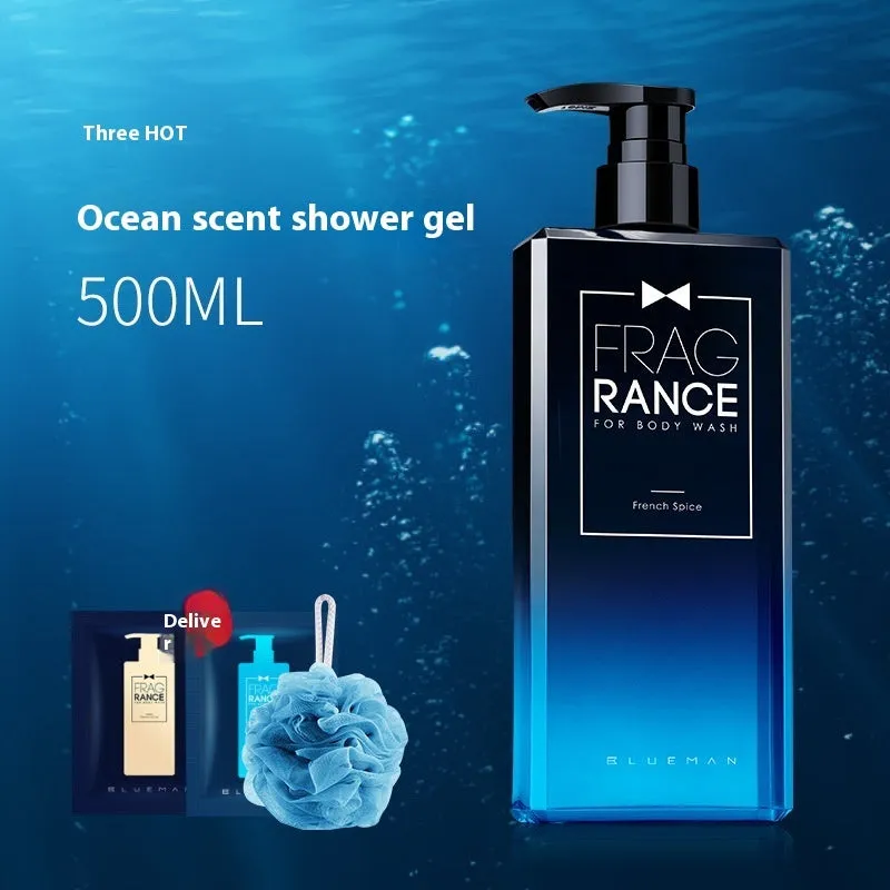 Men's perfume shower gel body moisturizing with loofah test pack and trial kit