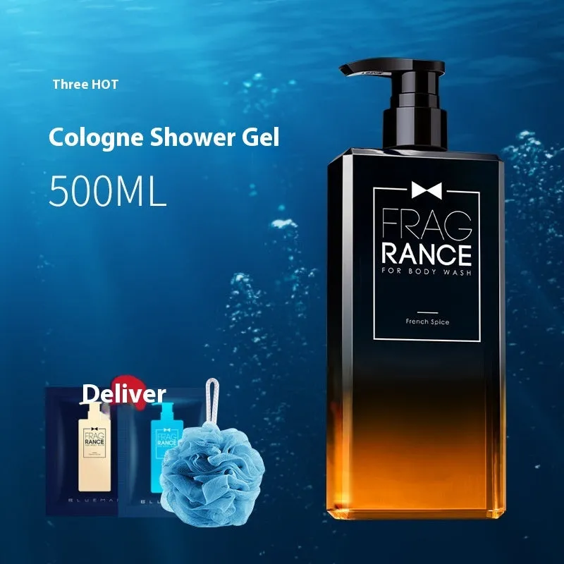 Men's perfume shower gel body moisturizing with loofah test pack and trial kit