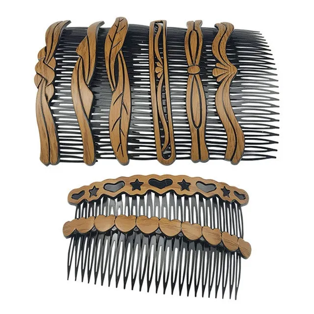 Fashion retro plastic resin hair comb in Korean style for women, available in multiple colours