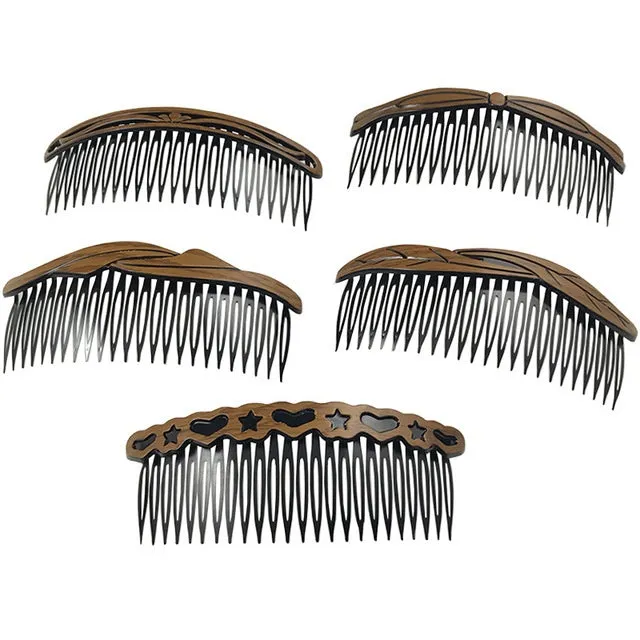 Fashion retro plastic resin hair comb in Korean style for women, available in multiple colours