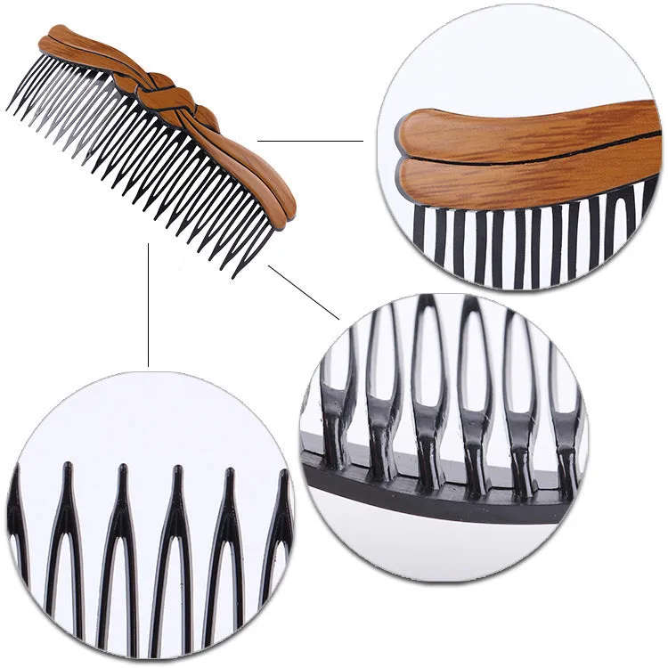 Fashion retro plastic resin hair comb in Korean style for women, available in multiple colours