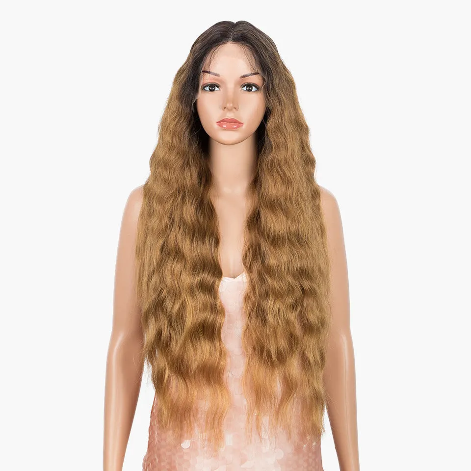 Women's long curly wig 30 inches high temperature silk chemical fibre in colour TT1B-30 for any face type