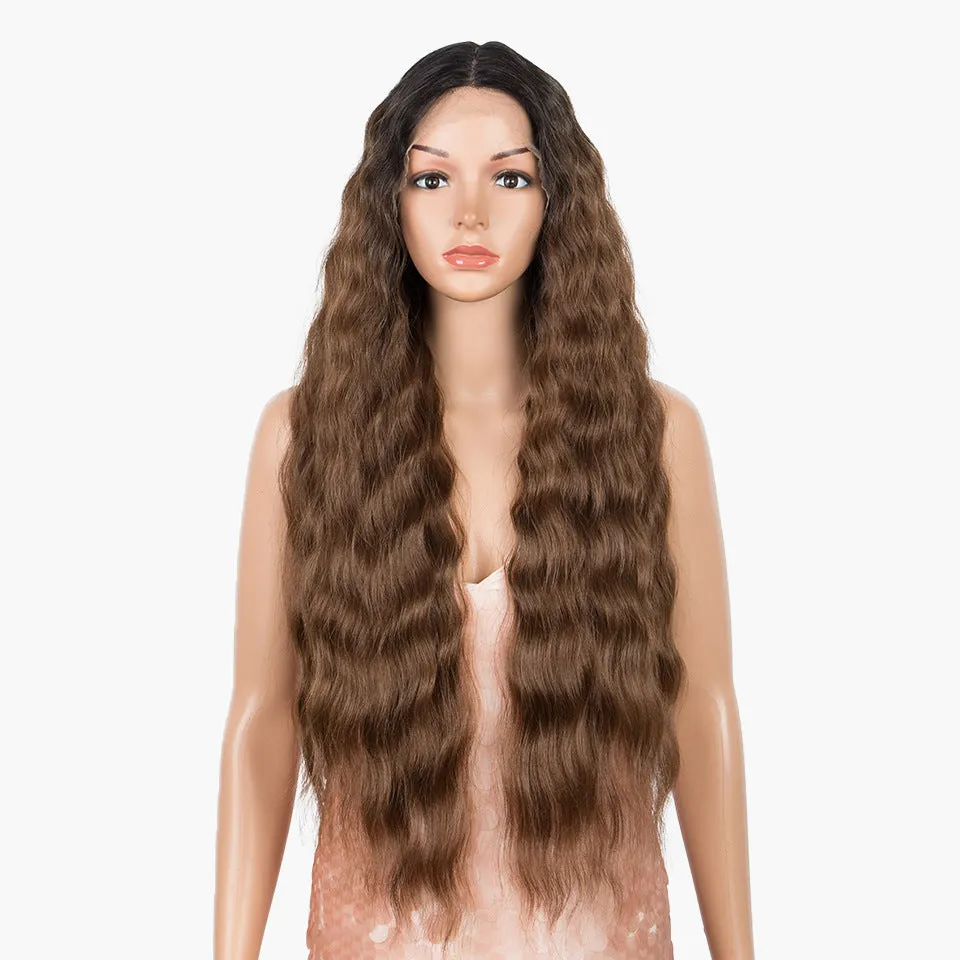 Women's long curly wig 30 inches high temperature silk chemical fibre in colour TT1B-30 for any face type