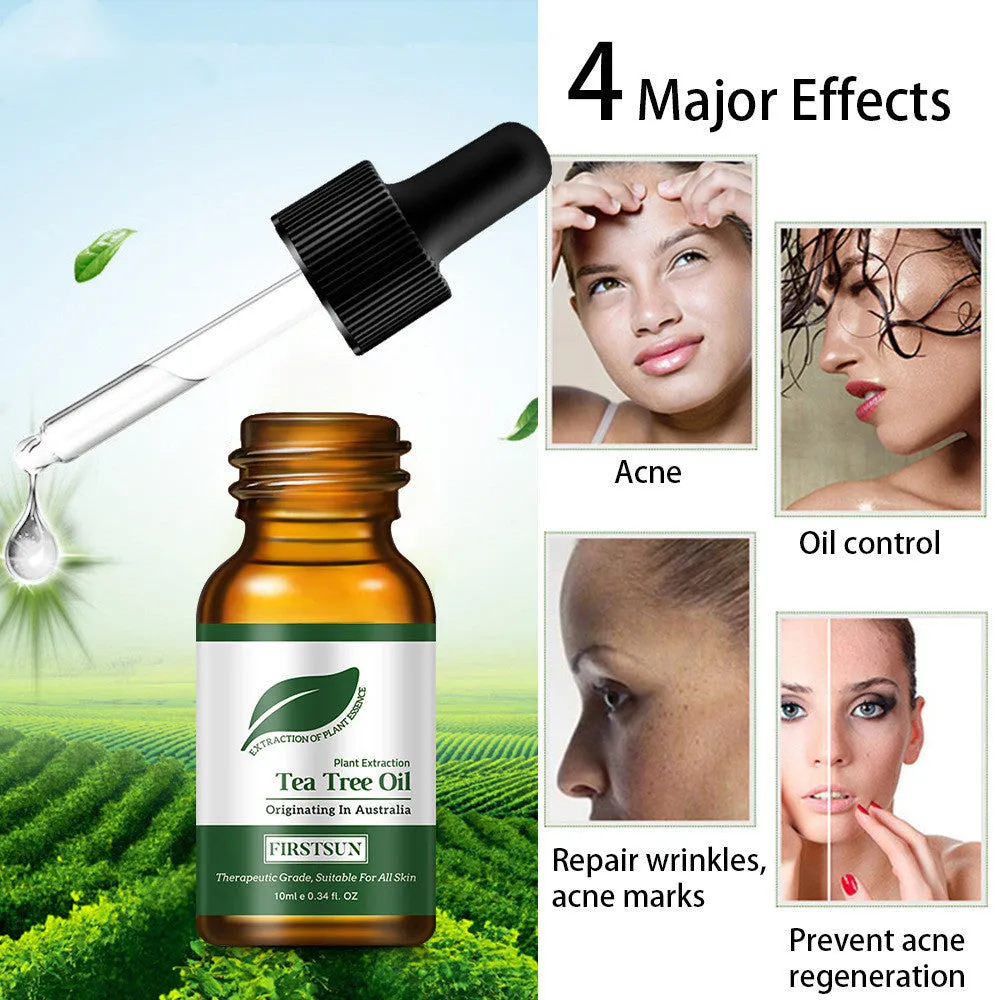 Firstsun Tea Tree Essential Oil 10ML bottle for face moisturising, water-based formula with tea tree