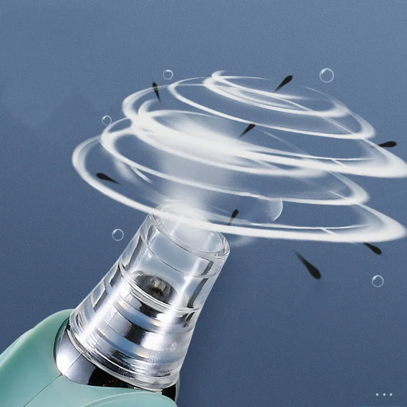 Electric blackhead remover in green with 3 gear suction microcrystalline pore cleaner USB rechargeable