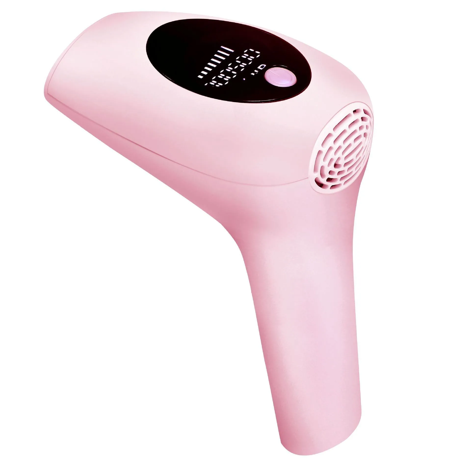 Compact laser hair removal handset in dark green with 8 power levels and skin rejuvenation