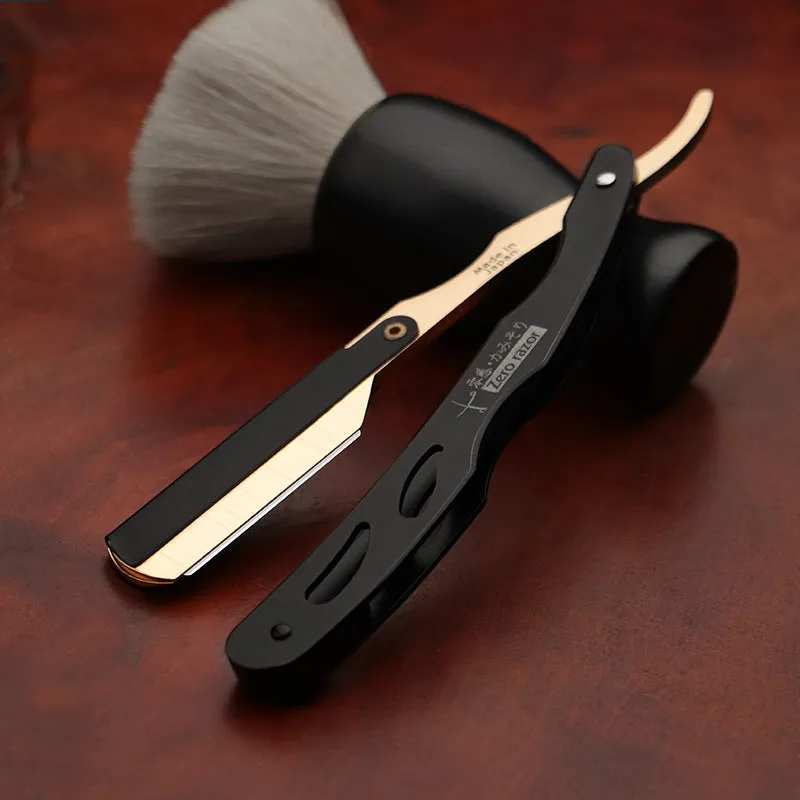 Manual shaver for men's hairdressing and shaving with 100 blades, Honorary Gold finish
