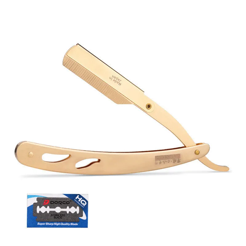 Manual shaver for men's hairdressing and shaving with 100 blades, Honorary Gold finish