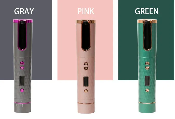 Portable automatic curler with multi-function charging, ABS plastic and aluminium alloy, 22.5x5x5 cm, available in green pink rose red