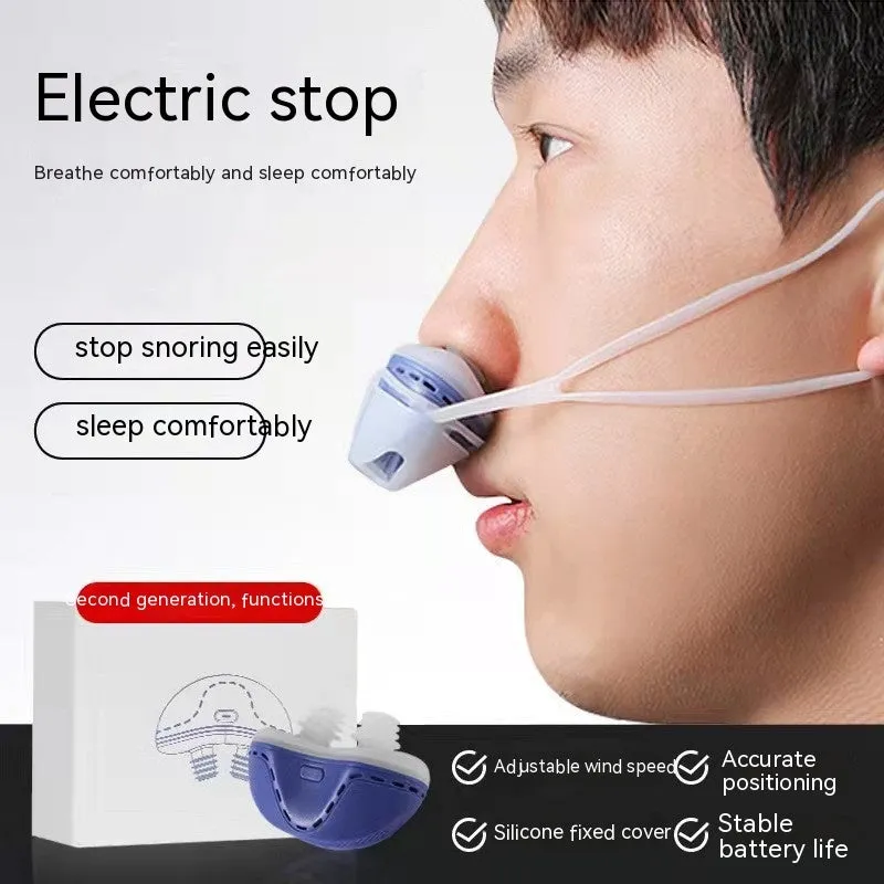 Electric household anti-snoring device with white silicone shell and USB charging port