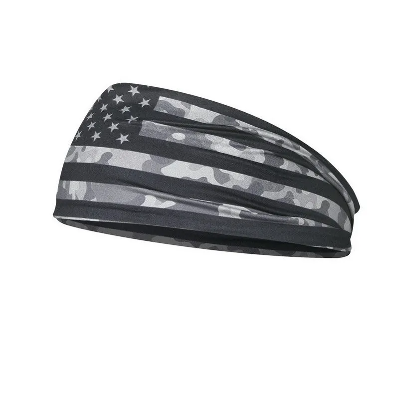 Printed sports yoga fitness sweat-absorbent polyester headband in multiple colour options A-X