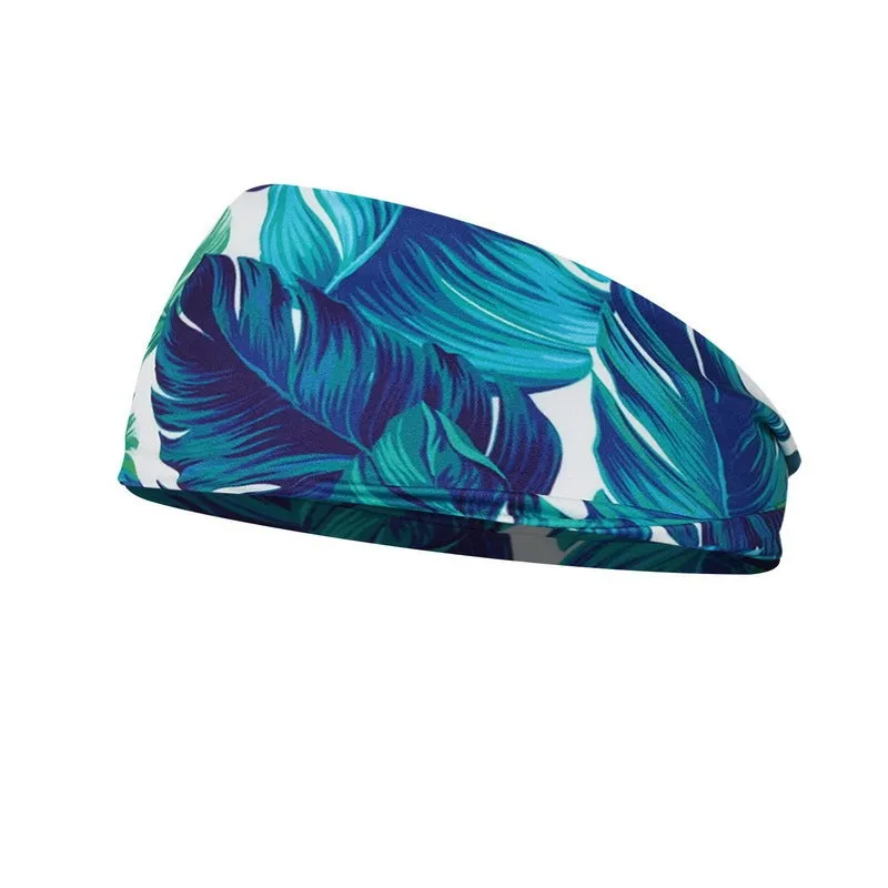 Printed sports yoga fitness sweat-absorbent polyester headband in multiple colour options A-X