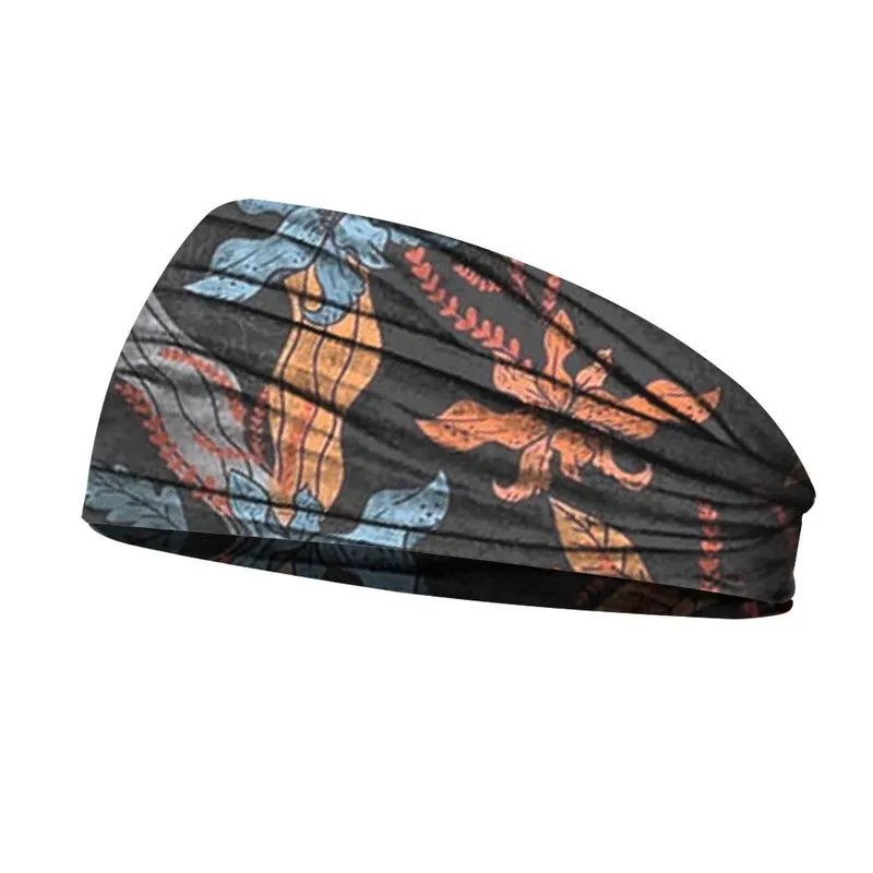 Printed sports yoga fitness sweat-absorbent polyester headband in multiple colour options A-X