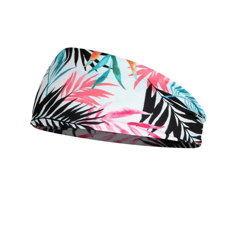 Printed sports yoga fitness sweat-absorbent polyester headband in multiple colour options A-X