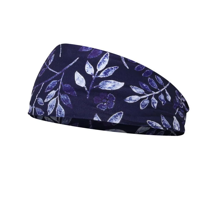 Printed sports yoga fitness sweat-absorbent polyester headband in multiple colour options A-X