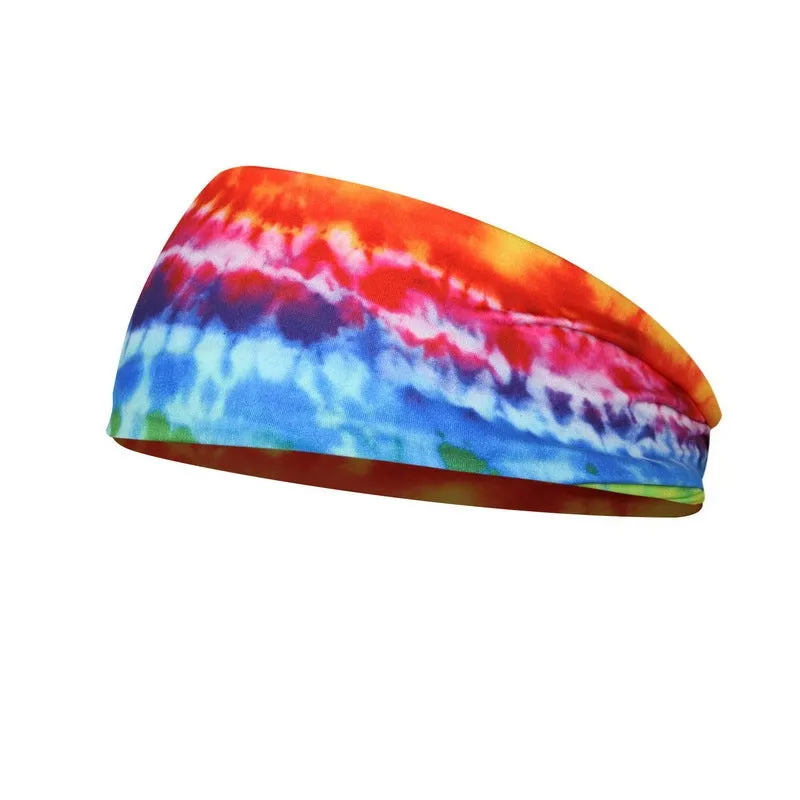 Printed sports yoga fitness sweat-absorbent polyester headband in multiple colour options A-X