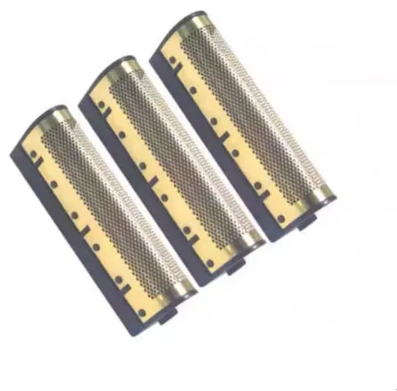 Transparent three-net barber shaver with full body washable design, available in multiple colours including silver, blue, gold, and gradient