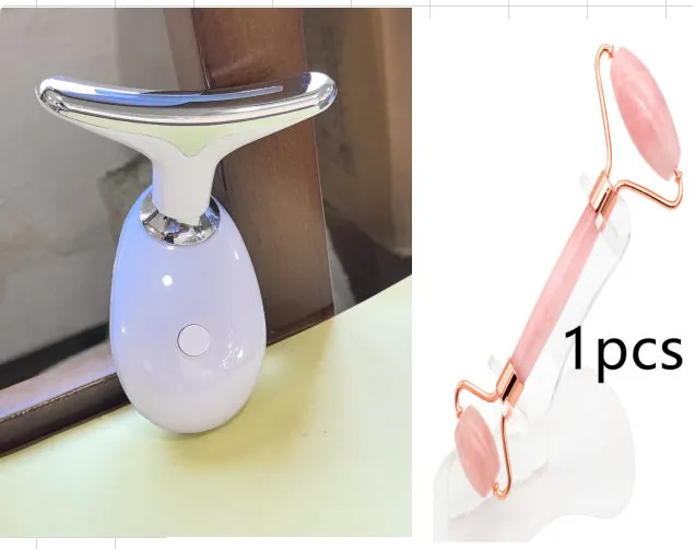 Beauty neck fade care massage instrument with ultrasonic and colour light functions, white English model, 89 x 47 x 120mm