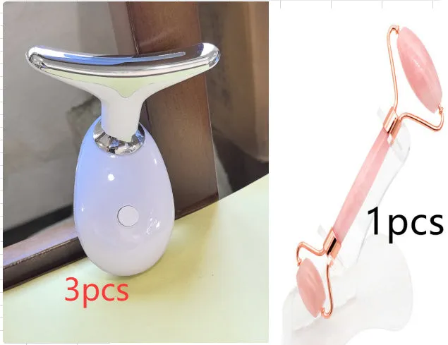 Beauty neck fade care massage instrument with ultrasonic and colour light functions, white English model, 89 x 47 x 120mm