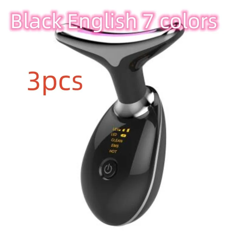 Beauty neck fade care massage instrument with ultrasonic and colour light functions, white English model, 89 x 47 x 120mm