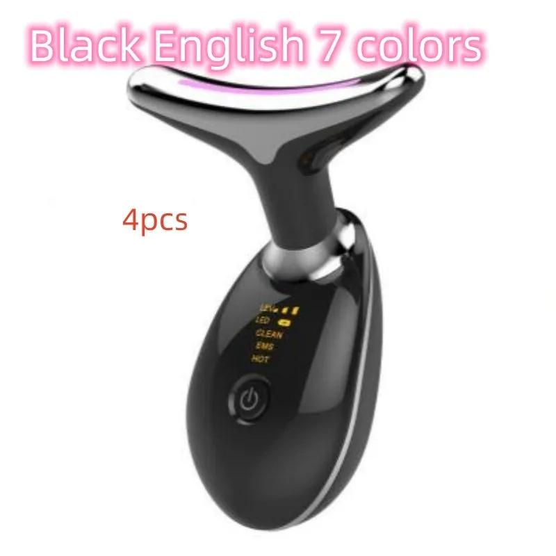 Beauty neck fade care massage instrument with ultrasonic and colour light functions, white English model, 89 x 47 x 120mm