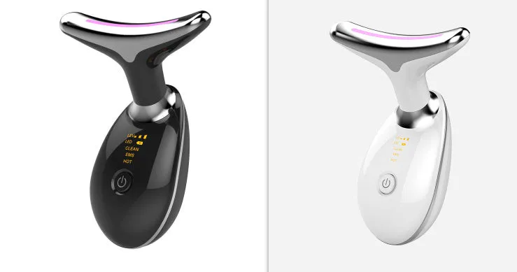 Beauty neck fade care massage instrument with ultrasonic and colour light functions, white English model, 89 x 47 x 120mm