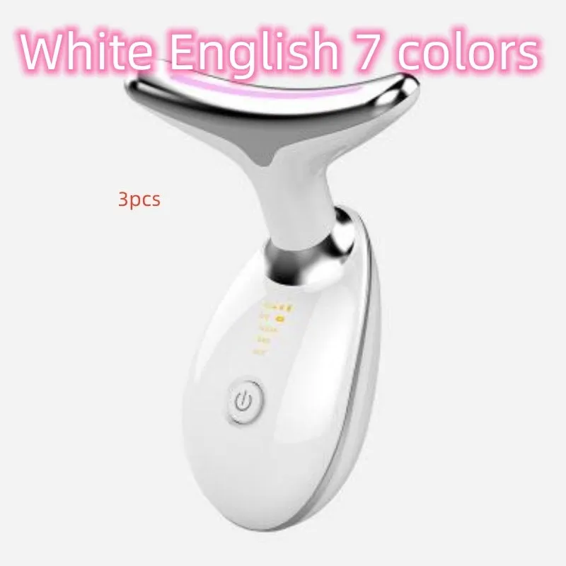 Beauty neck fade care massage instrument with ultrasonic and colour light functions, white English model, 89 x 47 x 120mm