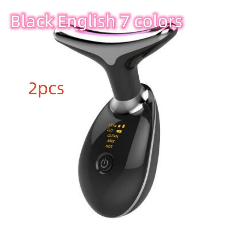 Beauty neck fade care massage instrument with ultrasonic and colour light functions, white English model, 89 x 47 x 120mm