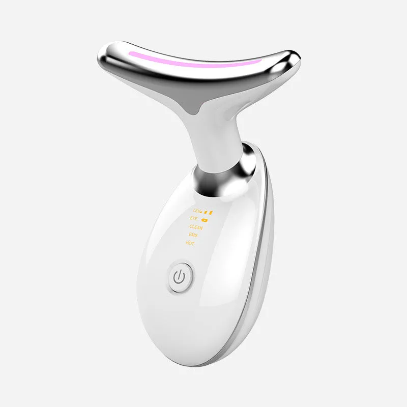 Beauty neck fade care massage instrument with ultrasonic and colour light functions, white English model, 89 x 47 x 120mm