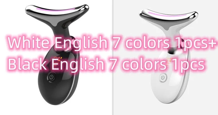 Beauty neck fade care massage instrument with ultrasonic and colour light functions, white English model, 89 x 47 x 120mm