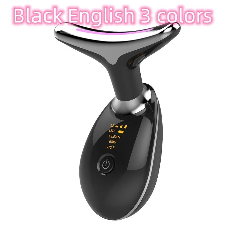 Beauty neck fade care massage instrument with ultrasonic and colour light functions, white English model, 89 x 47 x 120mm
