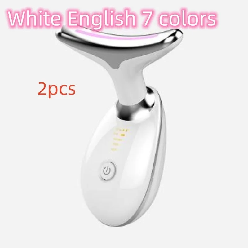 Beauty neck fade care massage instrument with ultrasonic and colour light functions, white English model, 89 x 47 x 120mm