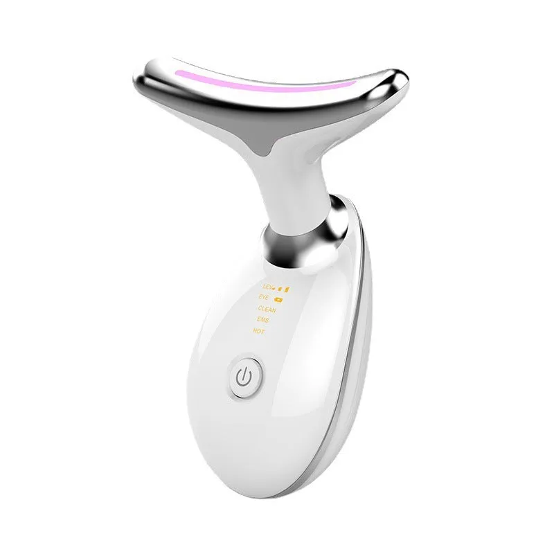 Beauty neck fade care massage instrument with ultrasonic and colour light functions, white English model, 89 x 47 x 120mm