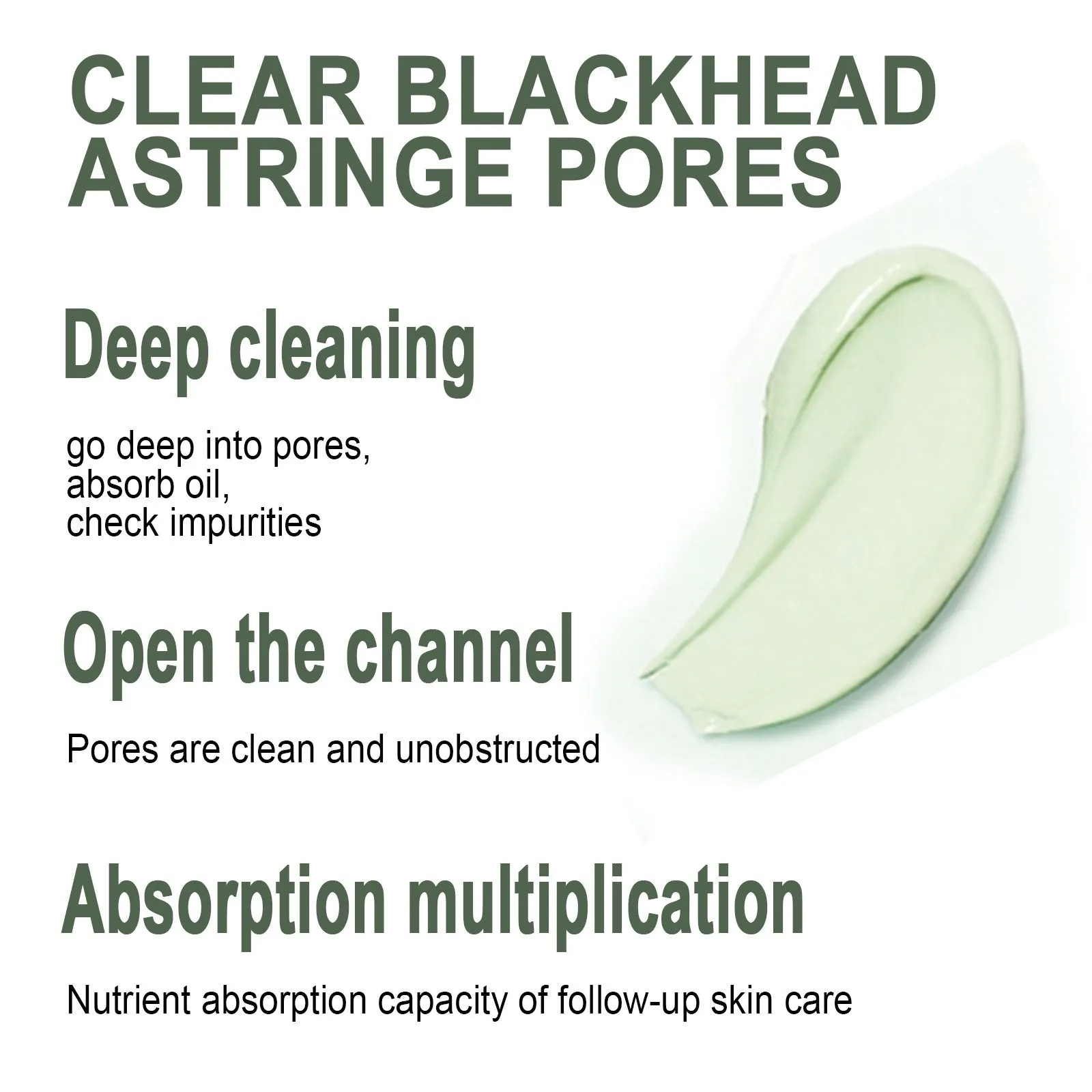 Green tea cleansing firming ice skin cleansing mask in 100ml tube on white background