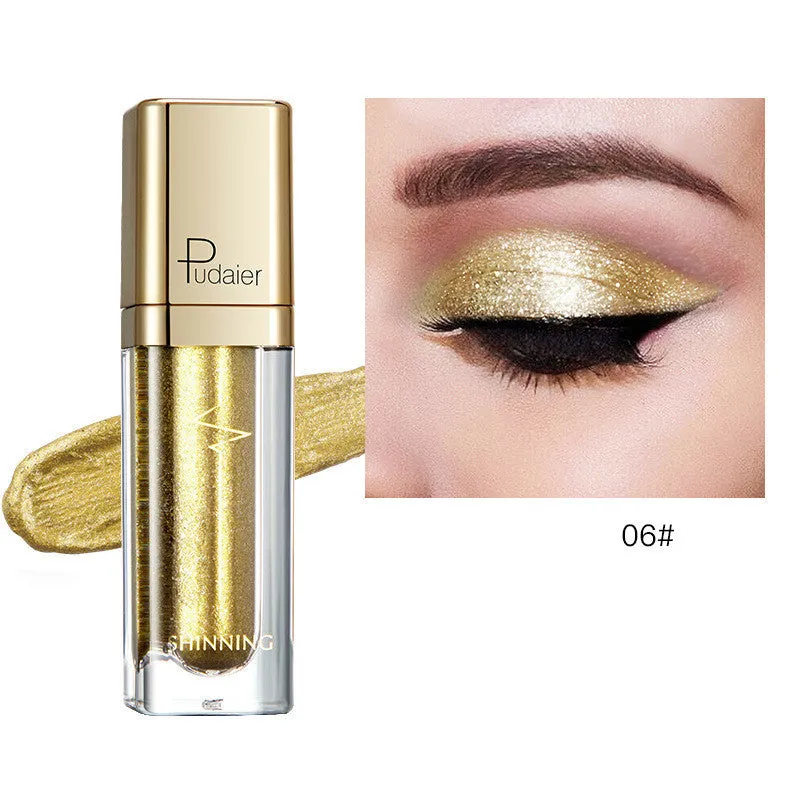 Shinning Star 18-colour glitter eyeshadow palette with shades from Beige to Water Wave Silver on a white background
