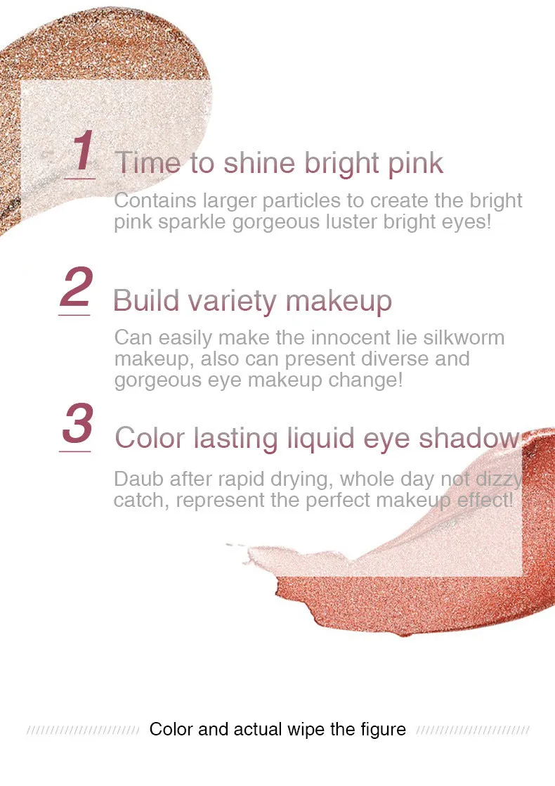 Shinning Star 18-colour glitter eyeshadow palette with shades from Beige to Water Wave Silver on a white background