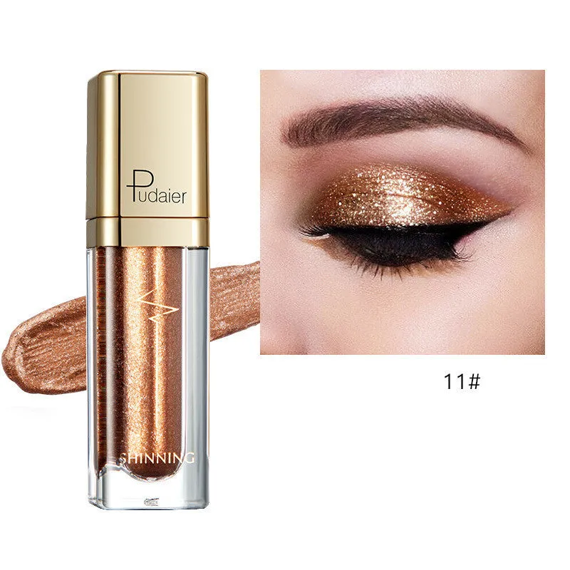 Shinning Star 18-colour glitter eyeshadow palette with shades from Beige to Water Wave Silver on a white background