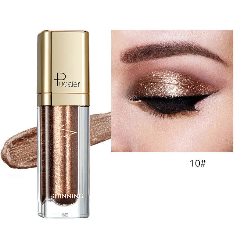 Shinning Star 18-colour glitter eyeshadow palette with shades from Beige to Water Wave Silver on a white background