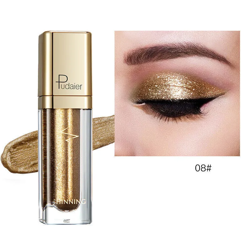 Shinning Star 18-colour glitter eyeshadow palette with shades from Beige to Water Wave Silver on a white background