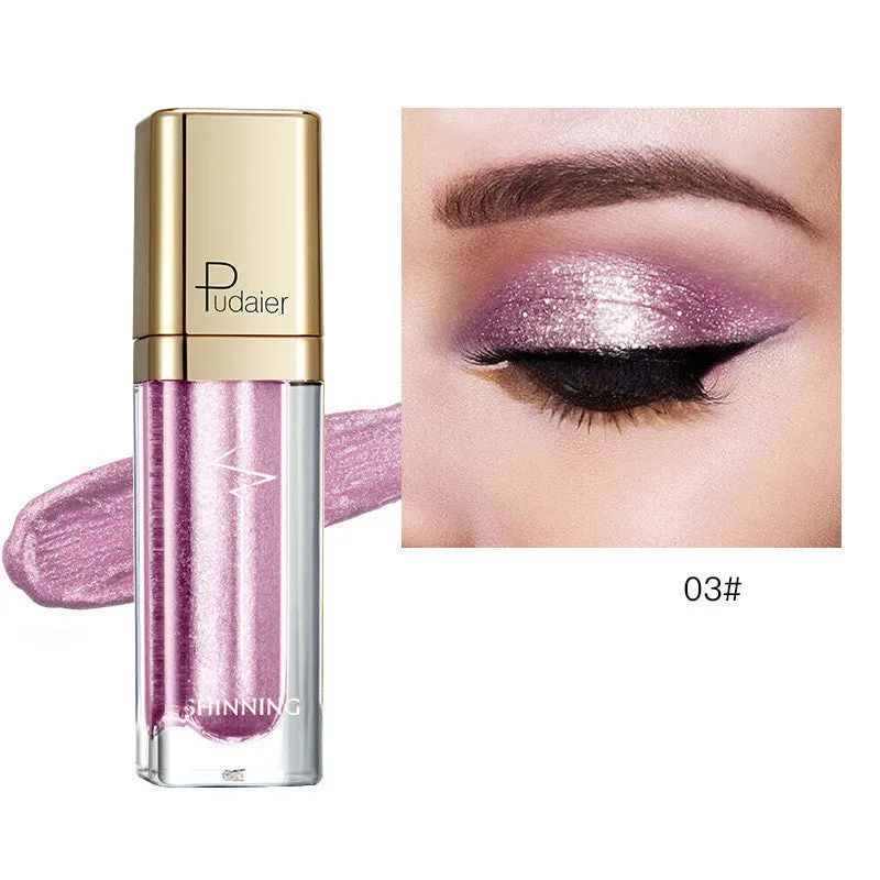 Shinning Star 18-colour glitter eyeshadow palette with shades from Beige to Water Wave Silver on a white background