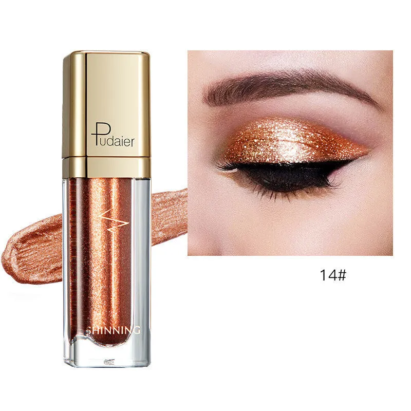 Shinning Star 18-colour glitter eyeshadow palette with shades from Beige to Water Wave Silver on a white background