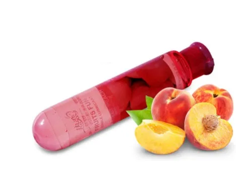 Water soluble fruit flavored human lubricant in 80ml transparent bottle with apple scent