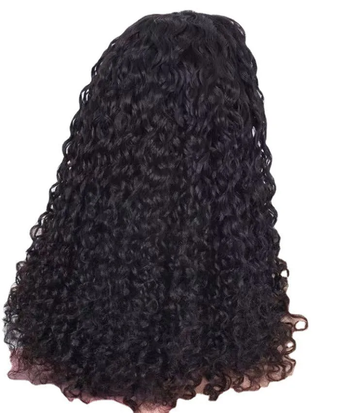 Women's head scarf wig with long curly high temperature wire hair in random colour