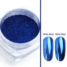 Mirror nail pigment powder container with metal plating texture finish, 2ml net content, available in multiple colours